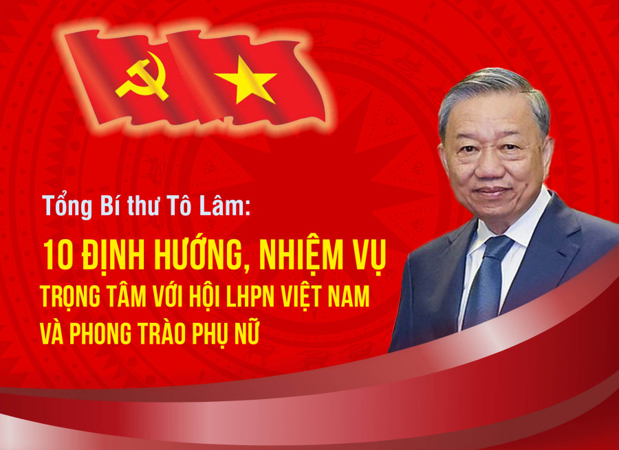 TỔNG BÍ THƯ TÔ LÂM: 10 ĐỊNH HƯỚNG, NHIỆM VỤ TRỌNG TÂM VỚI HỘI LHPN VIỆT NAM VÀ PHONG TRÀO PHỤ NỮ