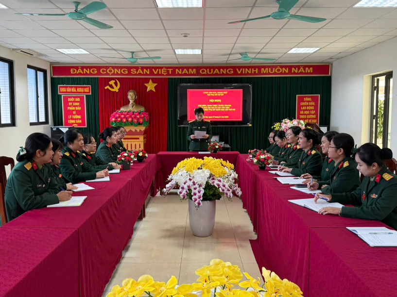 TRƯỜNG SĨ QUAN CHÍNH TRỊ: PHỔ BIẾN, QUÁN TRIỆT KẾT QUẢ ĐẠI HỘI ĐẠI BIỂU PHỤ NỮ QUÂN ĐỘI LẦN THỨ VIII